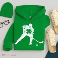 Hockey Shamrock St. Patrick's Day Saint Paddy's Irish Boy Hoodie thumb 4