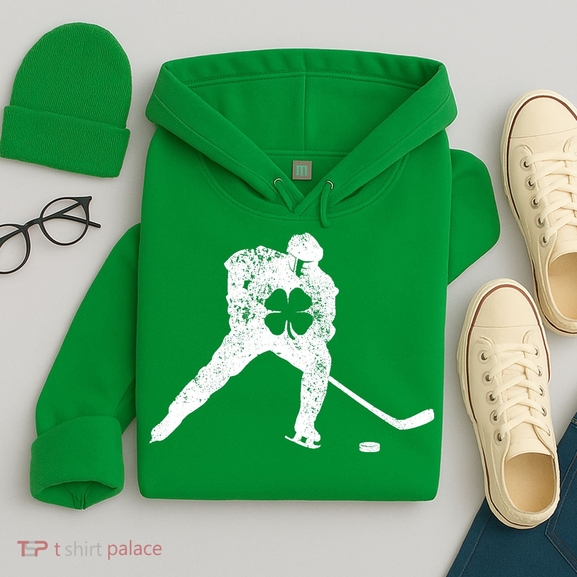 Hockey Shamrock St. Patrick's Day Saint Paddy's Irish Boy Hoodie