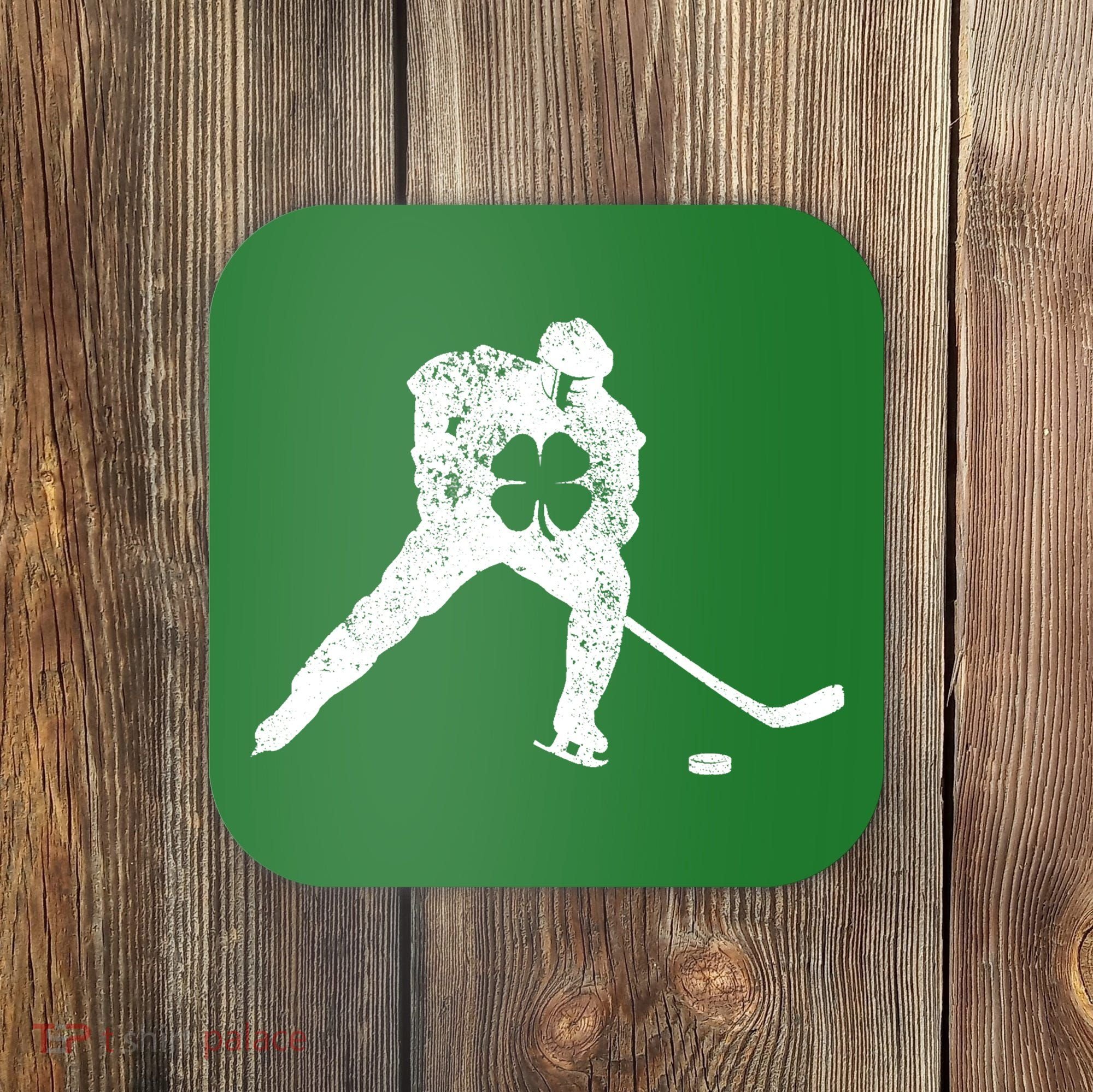 Hockey Shamrock St. Patrick's Day Saint Paddy's Irish Boy Coaster