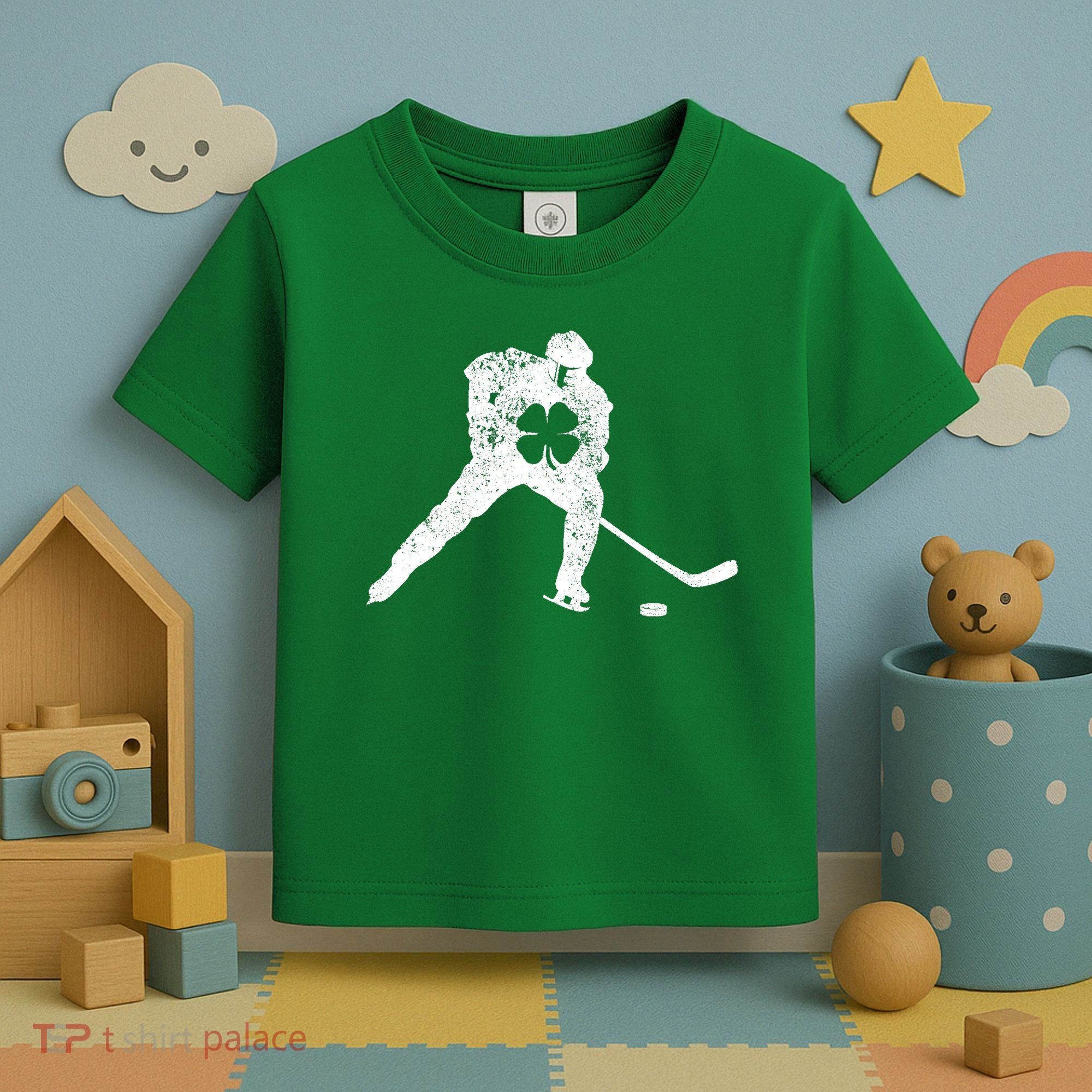Hockey Shamrock St. Patrick's Day Saint Paddy's Irish Boy Toddler T-Shirt