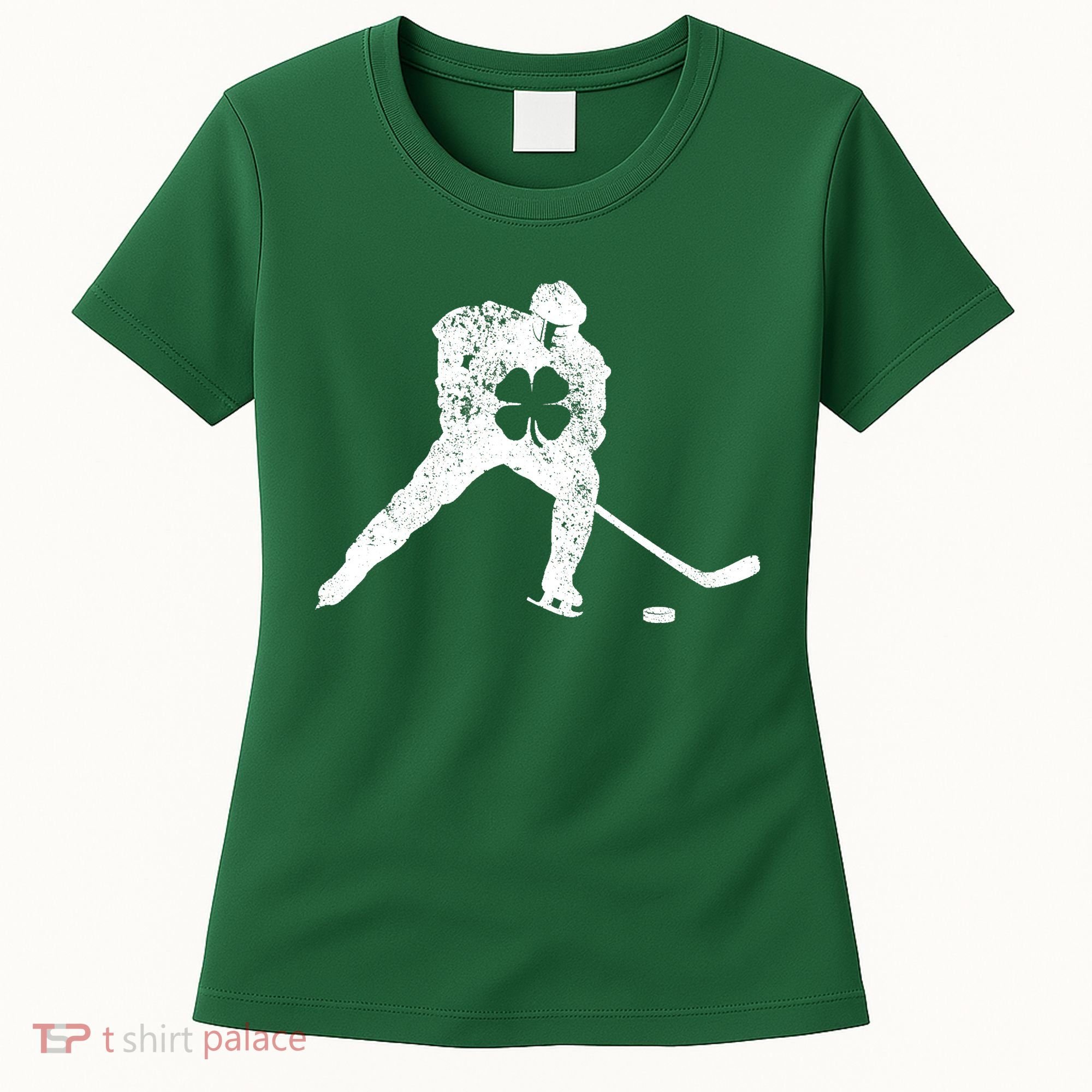 Hockey Shamrock St. Patrick's Day Saint Paddy's Irish Boy Women's T-Shirt