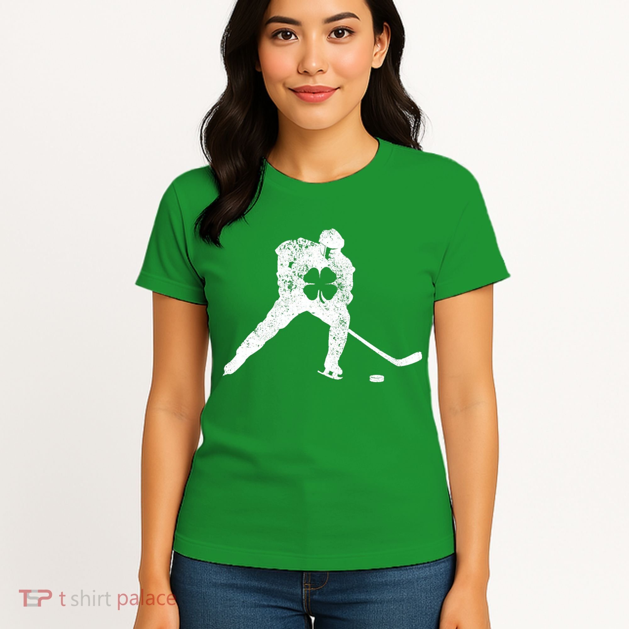 Hockey Shamrock St. Patrick's Day Saint Paddy's Irish Boy Women's T-Shirt