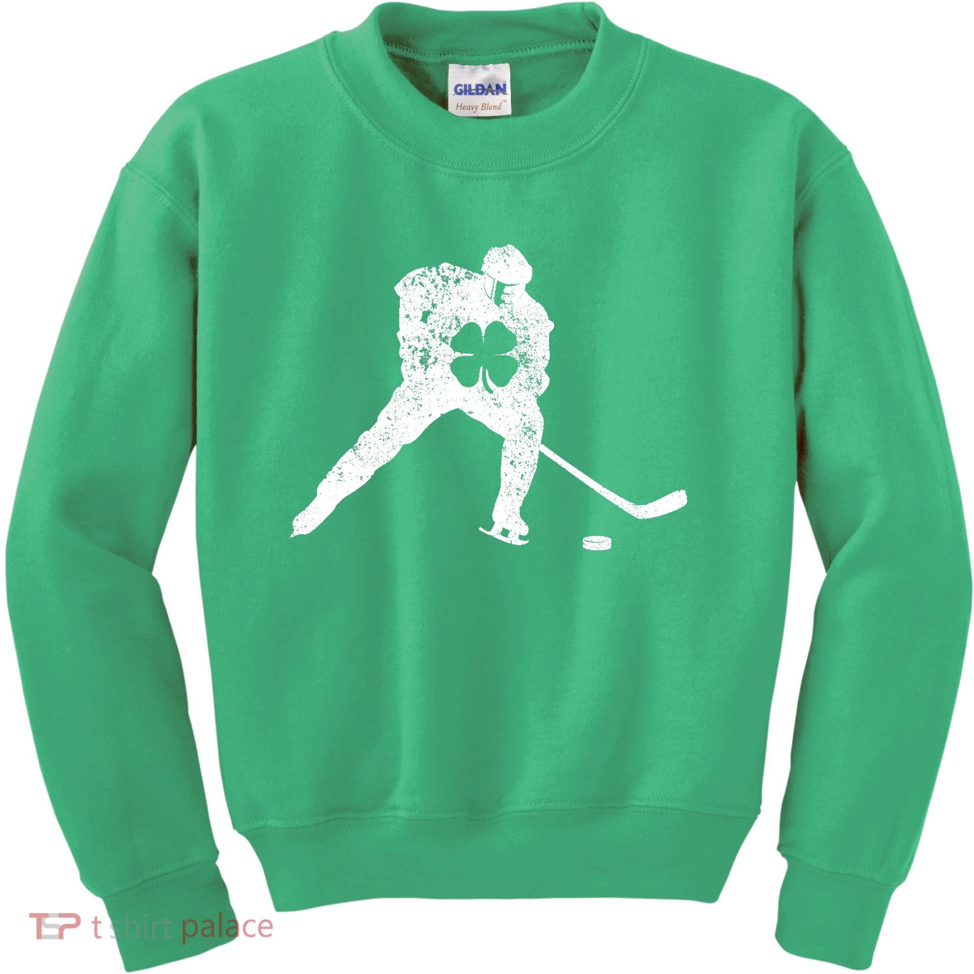 Hockey Shamrock St. Patrick's Day Saint Paddy's Irish Boy Kids Sweatshirt