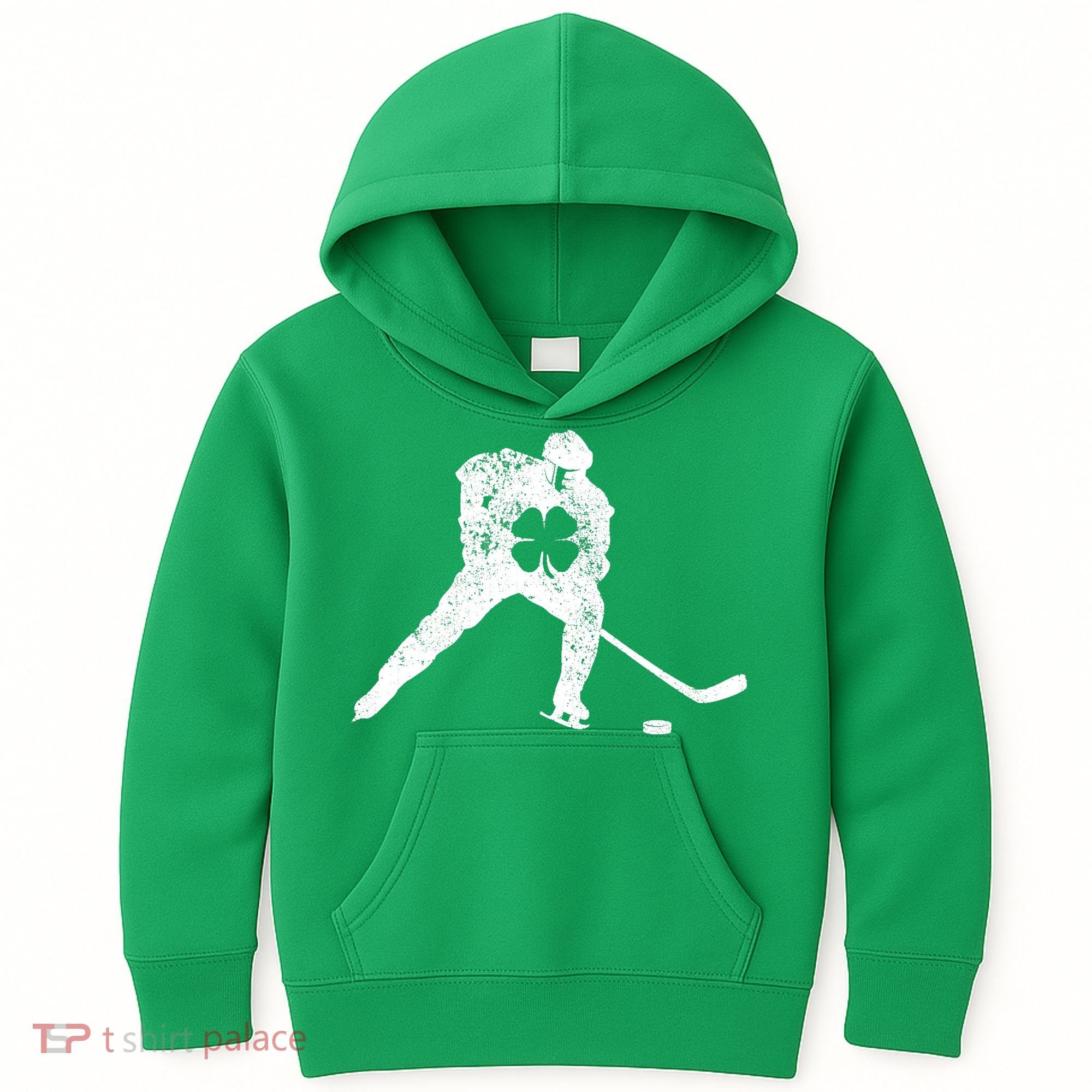 Hockey Shamrock St. Patrick's Day Saint Paddy's Irish Boy Kids Hoodie