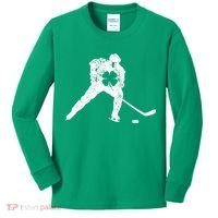 Hockey Shamrock St. Patrick's Day Saint Paddy's Irish Boy Kids Long Sleeve Shirt thumb 0