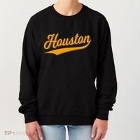 Houston Sports Script Cursive Classic Texas Flag Swoosh Women's Sweatshirt thumb 0