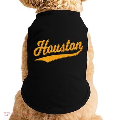 Houston Sports Script Cursive Classic Texas Flag Swoosh Doggie Tank