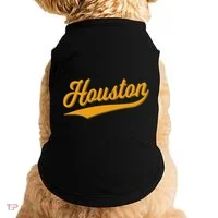 Houston Sports Script Cursive Classic Texas Flag Swoosh Doggie Tank thumb 0
