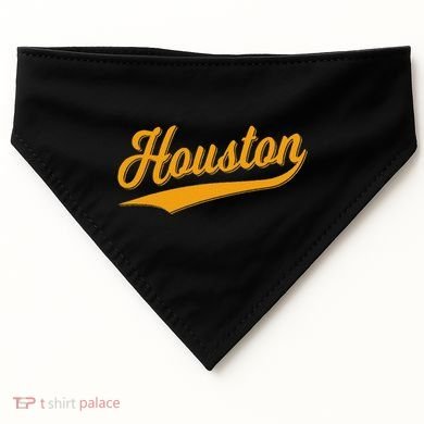 Houston Sports Script Cursive Classic Texas Flag Swoosh USA-Made Doggie Bandana