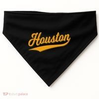 Houston Sports Script Cursive Classic Texas Flag Swoosh USA-Made Doggie Bandana thumb 0