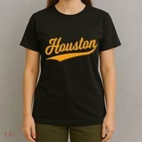 Houston Sports Script Cursive Classic Texas Flag Swoosh T-Shirt thumb 4