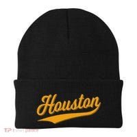 Houston Sports Script Cursive Classic Texas Flag Swoosh Beanie thumb 0