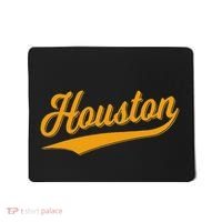 Houston Sports Script Cursive Classic Texas Flag Swoosh Mousepad thumb 0