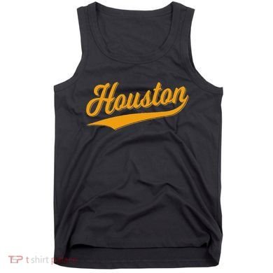 Houston Sports Script Cursive Classic Texas Flag Swoosh Tank Top