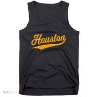 Houston Sports Script Cursive Classic Texas Flag Swoosh Tank Top thumb 0