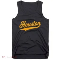 Houston Sports Script Cursive Classic Texas Flag Swoosh Tank Top thumb 0