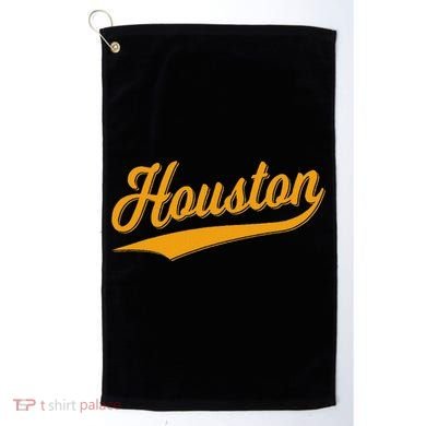 Houston Sports Script Cursive Classic Texas Flag Swoosh Golf Towel