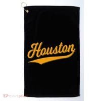 Houston Sports Script Cursive Classic Texas Flag Swoosh Golf Towel thumb 0