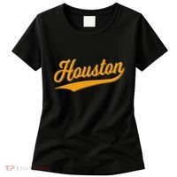 Houston Sports Script Cursive Classic Texas Flag Swoosh Women's T-Shirt thumb 0