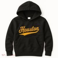 Houston Sports Script Cursive Classic Texas Flag Swoosh Kids Hoodie thumb 0