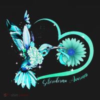 Hummingbird Sunflower Teal Ribbon Scleroderma Awareness USA-Made Doggie Bandana thumb 2
