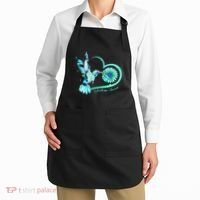 Hummingbird Sunflower Teal Ribbon Scleroderma Awareness Apron thumb 2