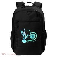 Hummingbird Sunflower Teal Ribbon Scleroderma Awareness Backpack thumb 0