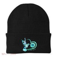 Hummingbird Sunflower Teal Ribbon Scleroderma Awareness Beanie thumb 0