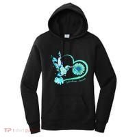 Hummingbird Sunflower Teal Ribbon Scleroderma Awareness Women's Hoodie thumb 0