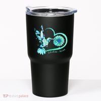 Hummingbird Sunflower Teal Ribbon Scleroderma Awareness Tumbler thumb 0