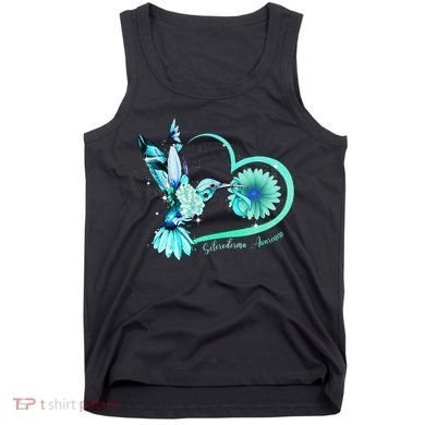 Hummingbird Sunflower Teal Ribbon Scleroderma Awareness Tank Top