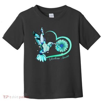 Hummingbird Sunflower Teal Ribbon Scleroderma Awareness Toddler T-Shirt