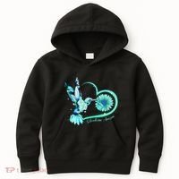 Hummingbird Sunflower Teal Ribbon Scleroderma Awareness Kids Hoodie thumb 0