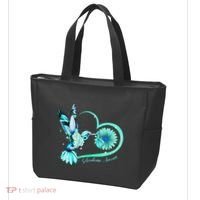 Hummingbird Sunflower Teal Ribbon Scleroderma Awareness Tote Bag thumb 3