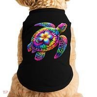 Hawaiian Sea Turtle Tie Dye Hawaii Vacation Beach Summer Doggie Tank thumb 0