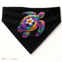 Hawaiian Sea Turtle Tie Dye Hawaii Vacation Beach Summer USA-Made Doggie Bandana thumb 0