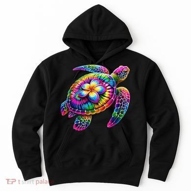 Hawaiian Sea Turtle Tie Dye Hawaii Vacation Beach Summer Hoodie