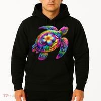 Hawaiian Sea Turtle Tie Dye Hawaii Vacation Beach Summer Hoodie thumb 2