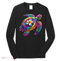 Hawaiian Sea Turtle Tie Dye Hawaii Vacation Beach Summer Long Sleeve Shirt thumb 0