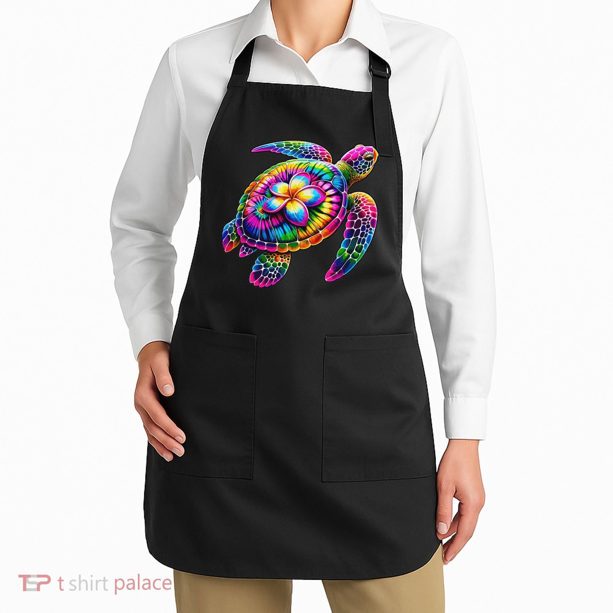 Hawaiian Sea Turtle Tie Dye Hawaii Vacation Beach Summer Apron