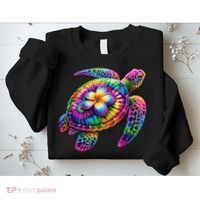 Hawaiian Sea Turtle Tie Dye Hawaii Vacation Beach Summer Sweatshirt thumb 2