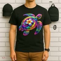 Hawaiian Sea Turtle Tie Dye Hawaii Vacation Beach Summer T-Shirt thumb 6