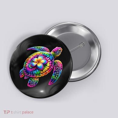 Hawaiian Sea Turtle Tie Dye Hawaii Vacation Beach Summer Button