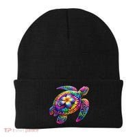 Hawaiian Sea Turtle Tie Dye Hawaii Vacation Beach Summer Beanie thumb 0