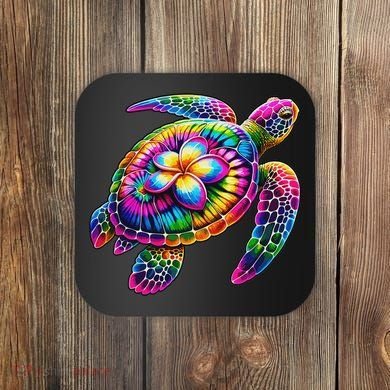 Hawaiian Sea Turtle Tie Dye Hawaii Vacation Beach Summer Coaster