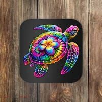 Hawaiian Sea Turtle Tie Dye Hawaii Vacation Beach Summer Coaster thumb 0