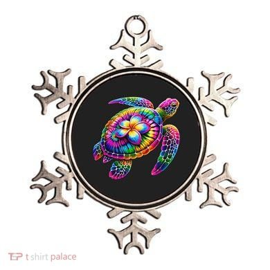 Hawaiian Sea Turtle Tie Dye Hawaii Vacation Beach Summer Ornament