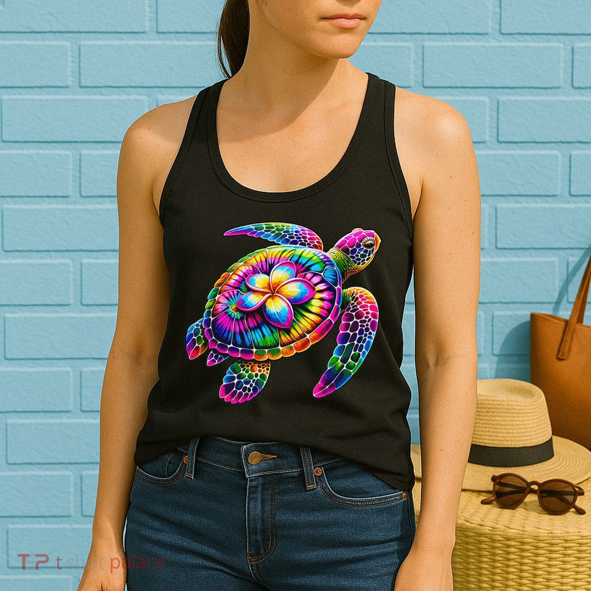 Hawaiian Sea Turtle Tie Dye Hawaii Vacation Beach Summer Women's Tank Top