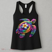 Hawaiian Sea Turtle Tie Dye Hawaii Vacation Beach Summer Women's Tank Top thumb 3