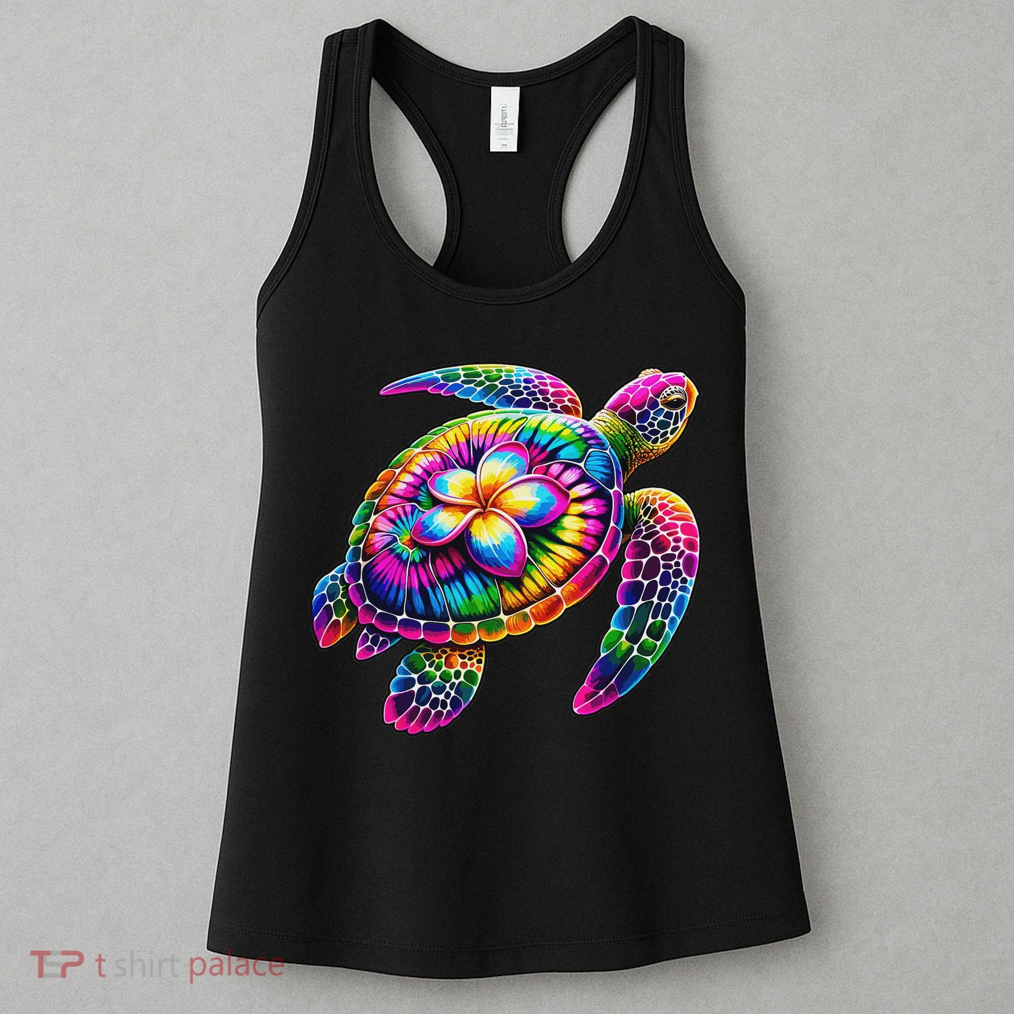 Hawaiian Sea Turtle Tie Dye Hawaii Vacation Beach Summer Women's Tank Top